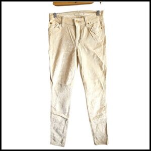 7 For All Mankind Velvet Skinny Jeans Cream‎ Color Casual Size 27
